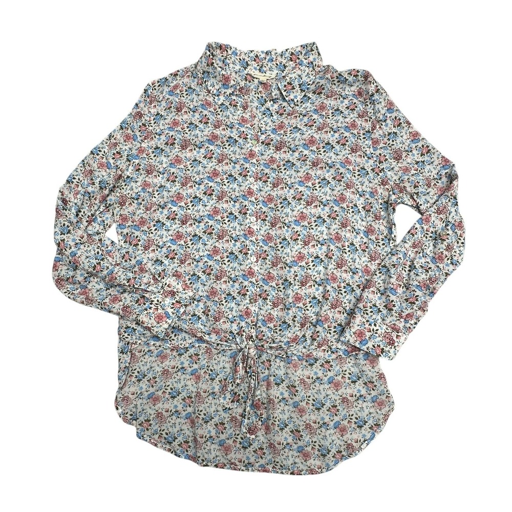 Jane‎ And Delancey Blouse Womens XL Multicolor Floral Tie Waist Tunic Top Boho
